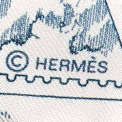 Hermes Silk Le Philateliste Du Faubourg Twilly Bleu Moyen White 4 of 4