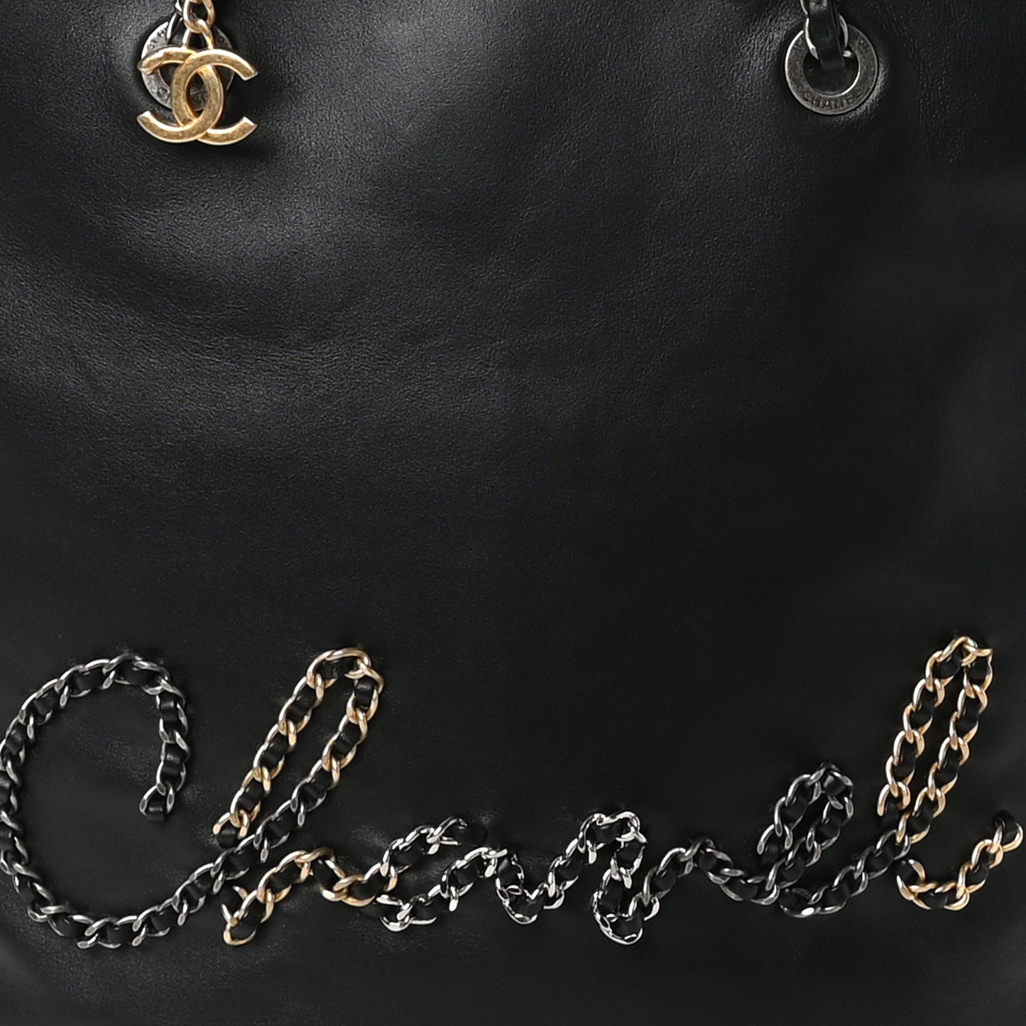 Calfskin Chain 20s Signature Tote Black