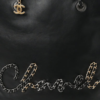 Chanel Calfskin Chain 20s Signature Tote Black 8 of 10