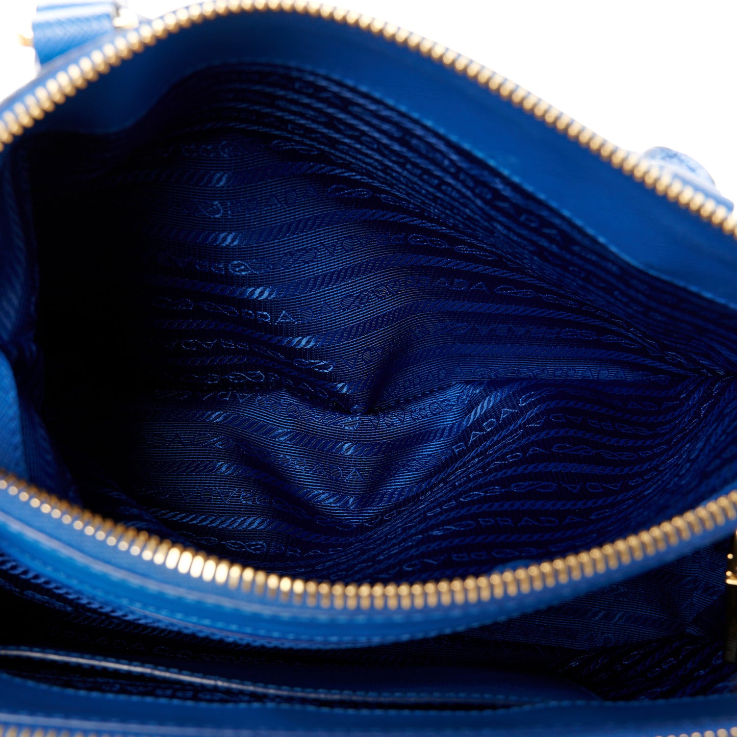 Saffiano Lux Small Galleria Double Zip Tote Azzurro