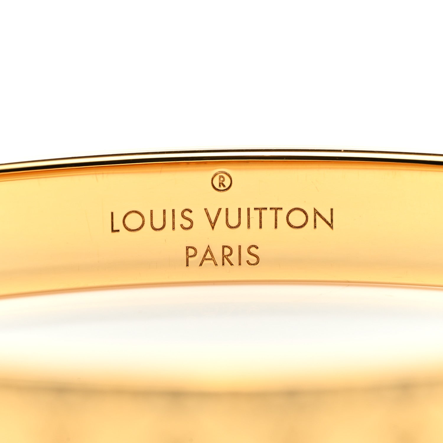 Louis Vuitton Brass Crystal Monogram Nanogram Strass Cuff M Gold 4 of 8