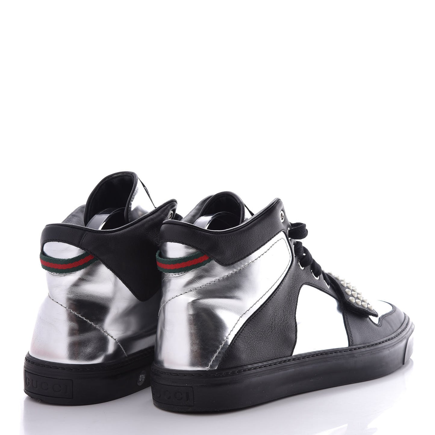 Calfskin Mens Glow Light High Top Sneakers 10.5 Black