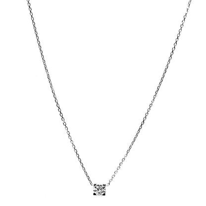 Cartier 18K White Gold Diamond .32ct C De Pendant Necklace 1 of 4