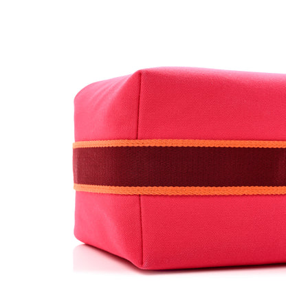 Hermes Canvas Large Bride-A-Brac Pouch Hibiscus 8 of 10