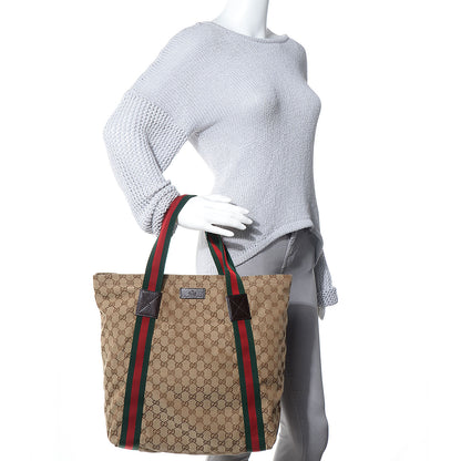 Gucci GG Monogram Medium Web Handle Vertical Tote Bag Dark Brown 2 of 10