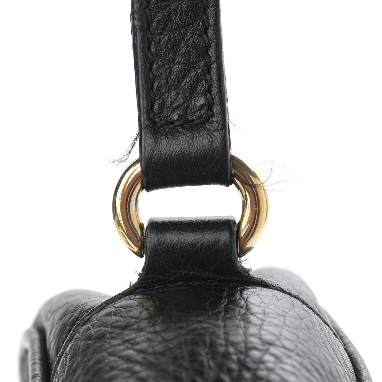 Pebbled Calfskin Small Soho Disco Bag Black