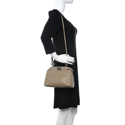 Fendi Nappa Mini Peekaboo Iconic Satchel Tortora 3 of 20