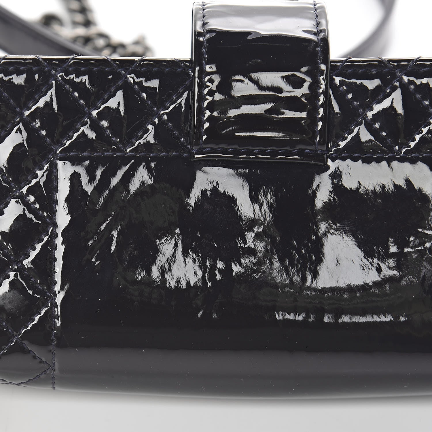 Chanel Patent Mini Boy Reverso Phone Holder Crossbody Navy 12 of 15