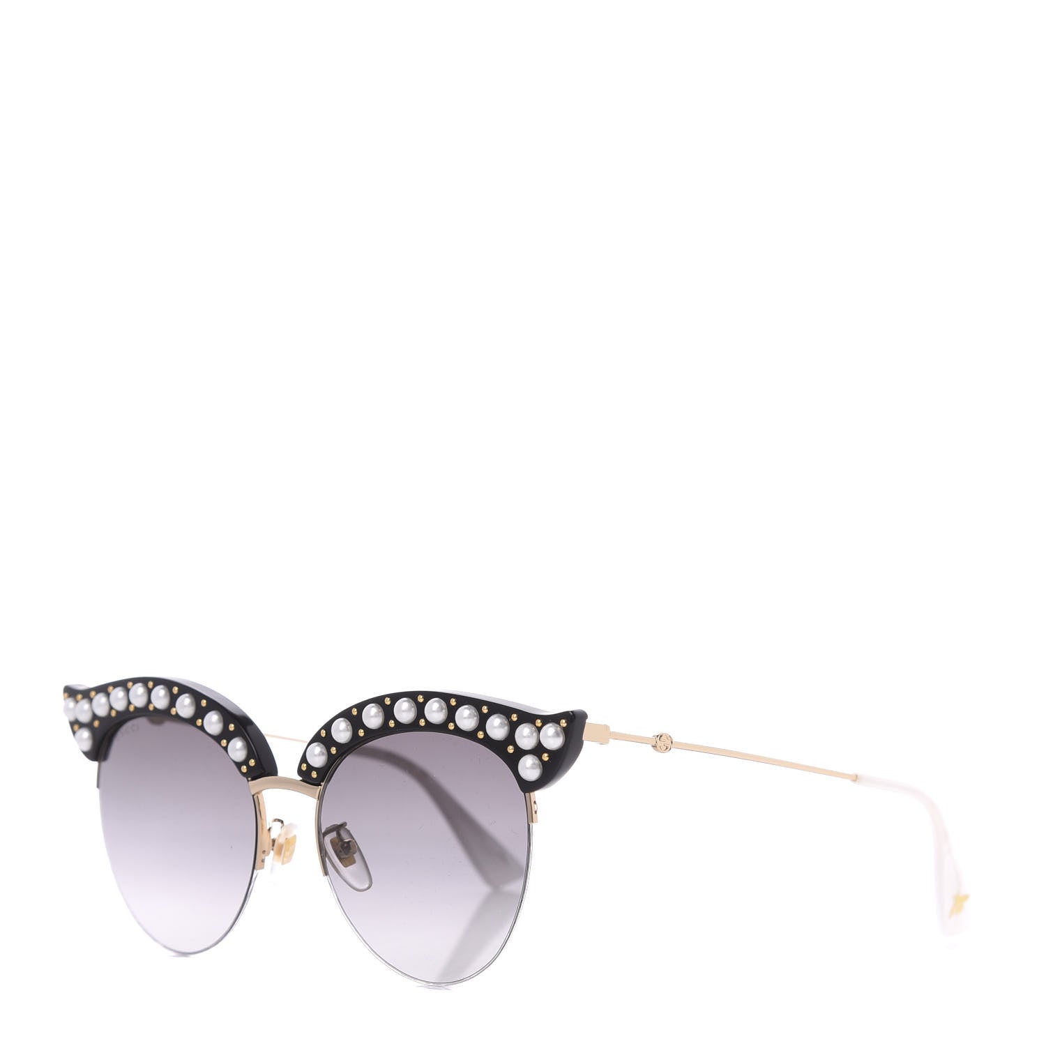 Gucci Pearl Cat Eye Sunglasses GG0212S Black 1 of 8