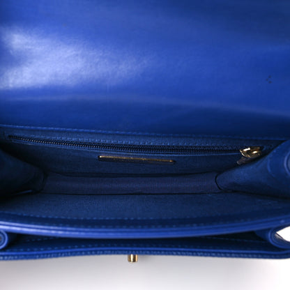 Chanel Calfskin Caviar Quilted Mini Chain Handle Flap Blue 5 of 11