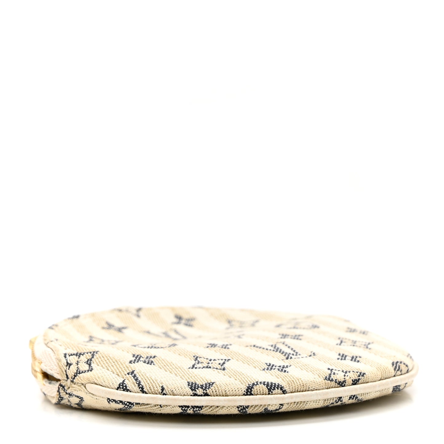 Mini Lin Croisette Round Coin Purse Blue