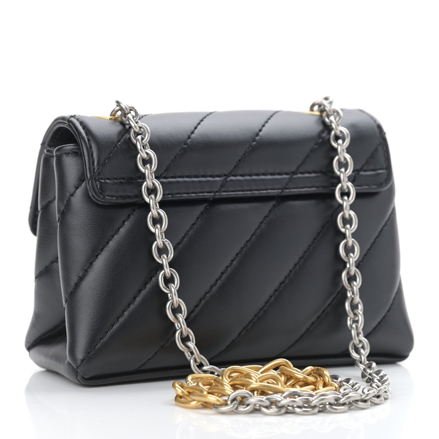 Calfskin Diagonal Quilted Jackhammer 17 Shoulder Bag Black