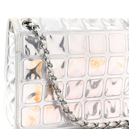 Chanel Vinyl Large Ice Cube Flap Silver 11 of 12