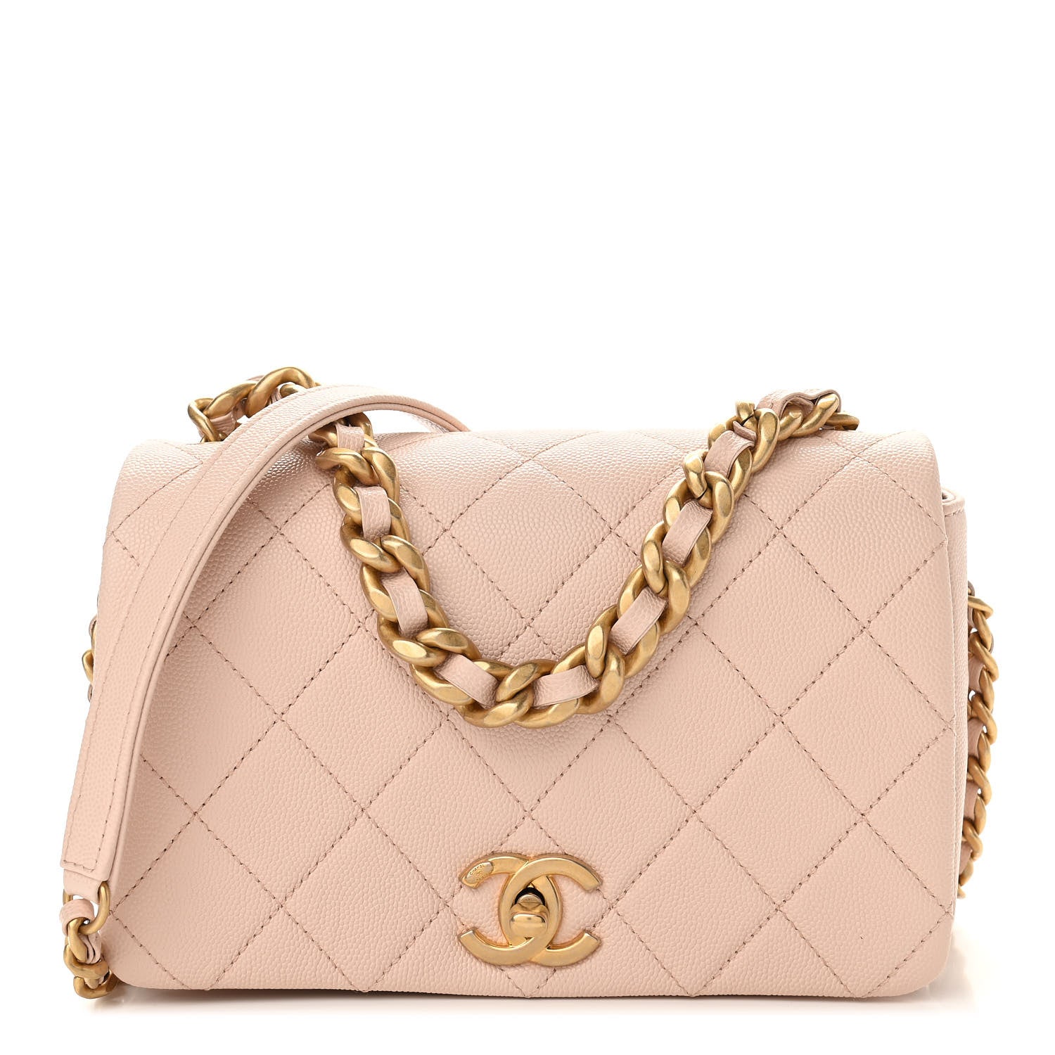 Chanel Caviar Quilted Small Fashion Therapy Flap Bag Beige 1 of 12