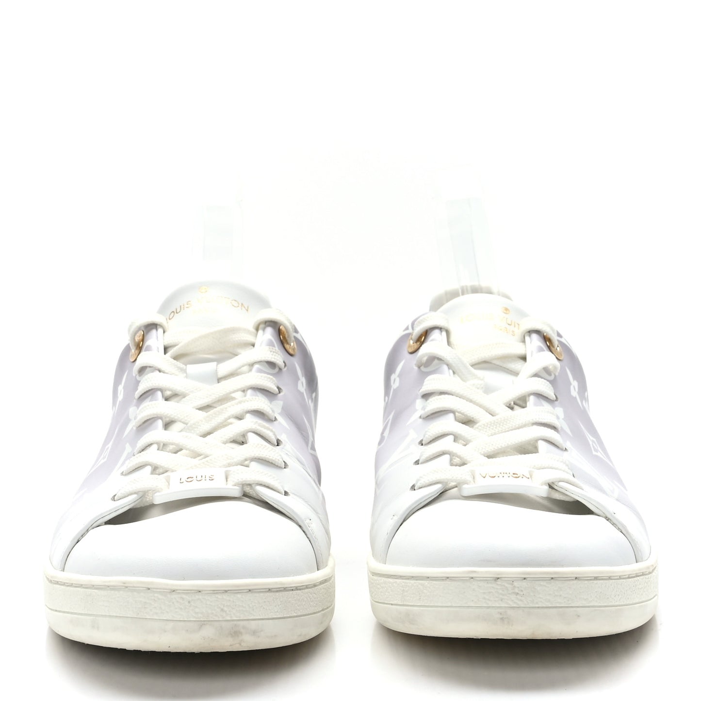 Calfskin Monogram Frontrow Sneakers 41 White Black