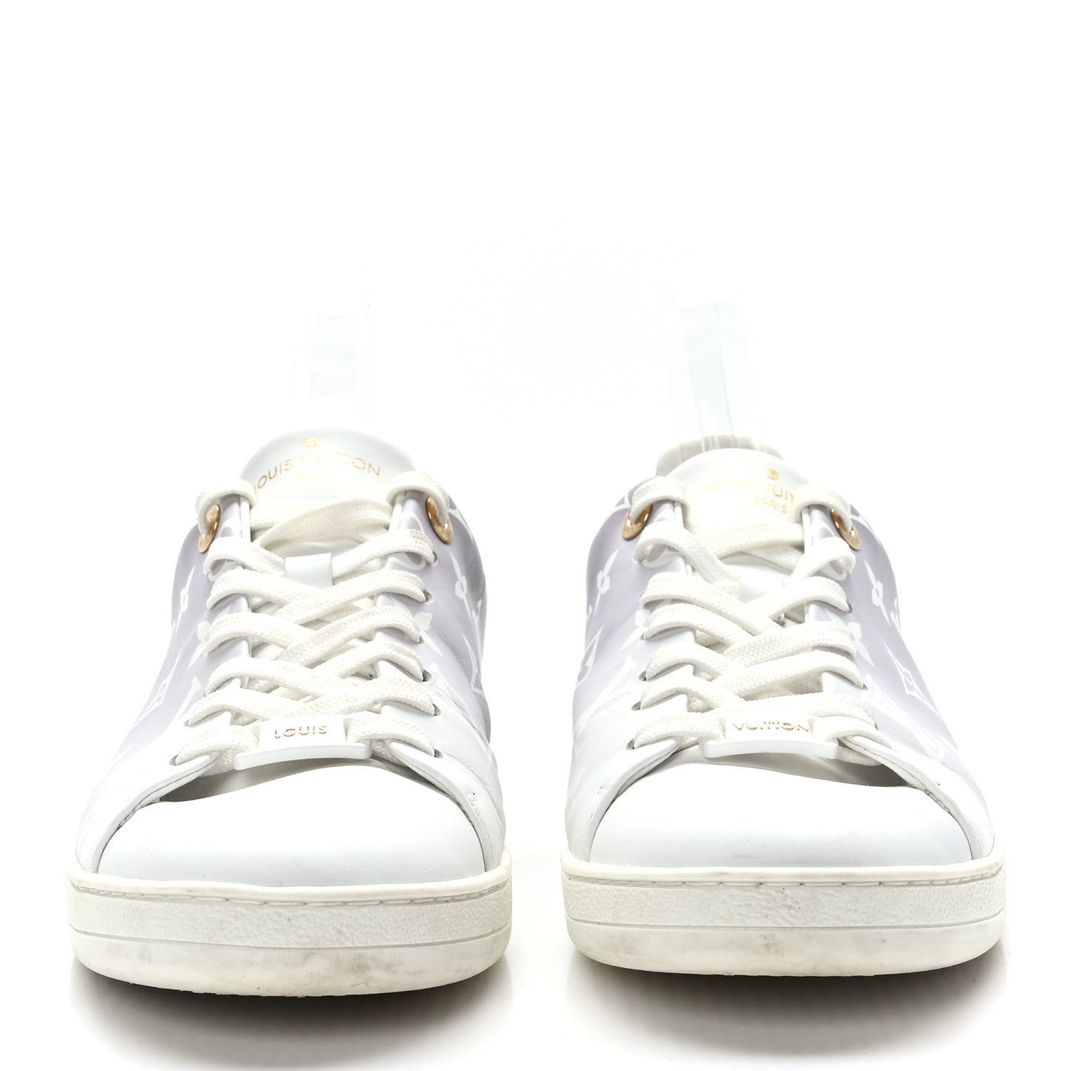 Louis Vuitton Calfskin Monogram Frontrow Sneakers 41 White Black 2 of 7
