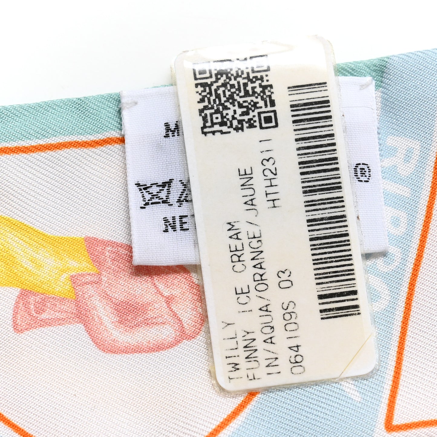 Silk Funny Ice Cream Twilly Aqua Orange Jaune