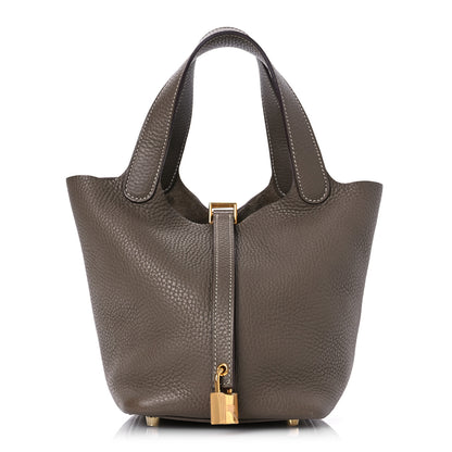 Hermes Taurillon Clemence Picotin Lock 18 PM Etoupe 1 of 11