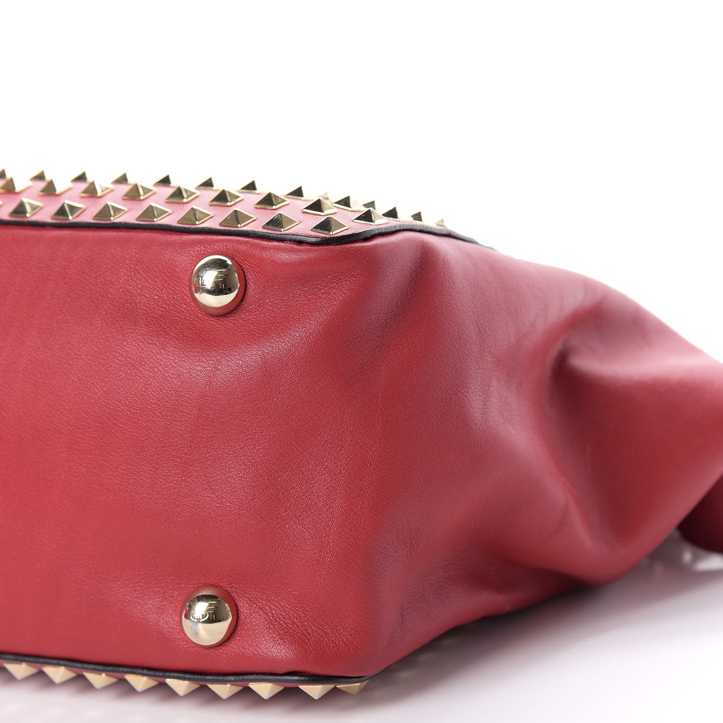 Vitello Medium Rockstud All Over Tote Rosso Valentino