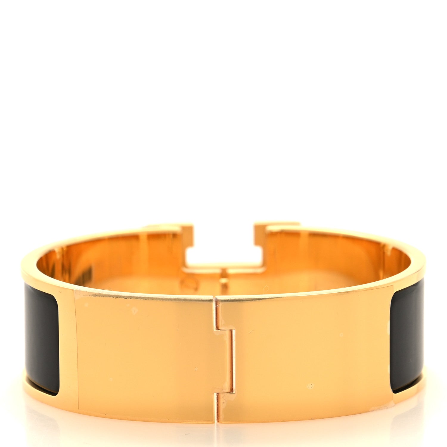 Hermes Enamel Wide Clic Clac H Bracelet GM Black 3 of 5