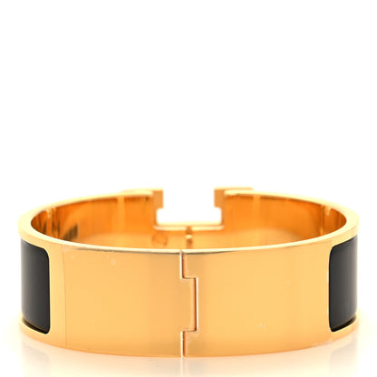 Hermes Enamel Wide Clic Clac H Bracelet GM Black 3 of 5