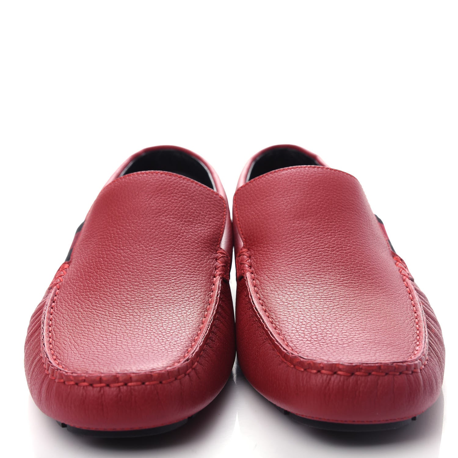 Gucci Calfskin Web Mens Driver Loafers 11 Red 5 of 11