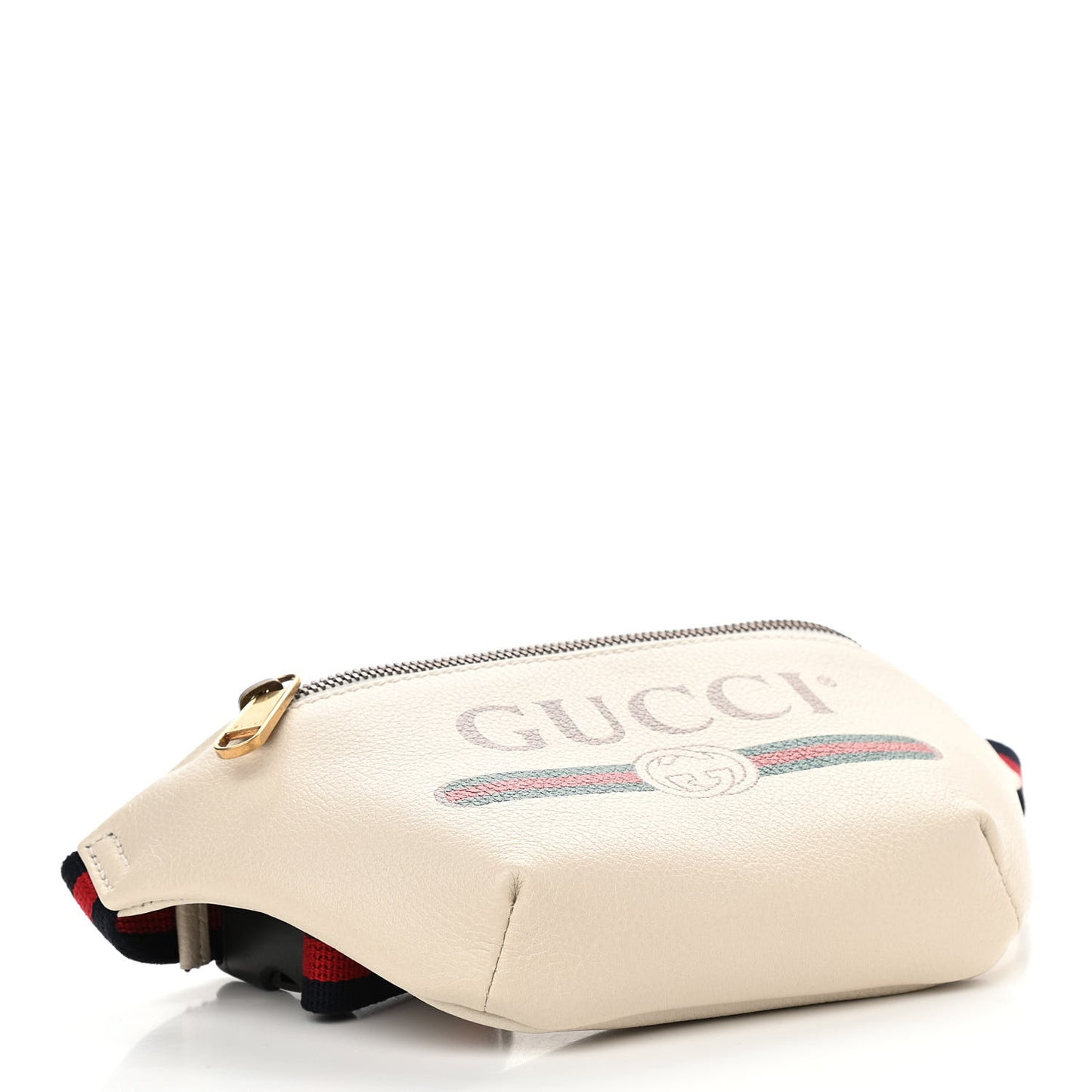 Grained Calfskin Small Logo Belt Bag White