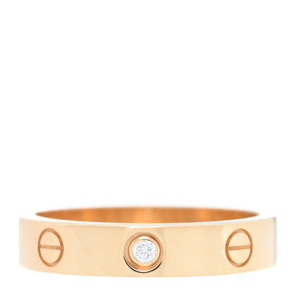 Cartier 18K Yellow Gold Diamond 4mm LOVE Wedding Band Ring 54 6.75 1 of 4