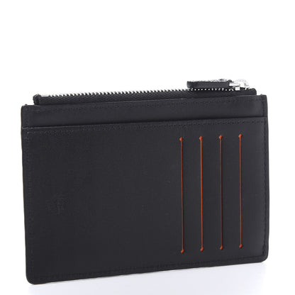 MCM Grained Calfskin Logo Zip Card Case Wallet Black 3 of 9
