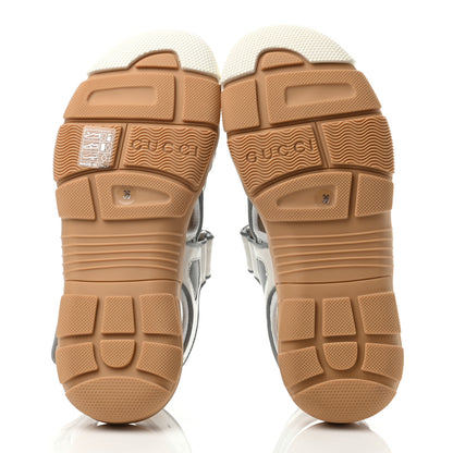 Gucci Mesh Fabric Tinsel Sport Sandals 36 White Silver 4 of 4