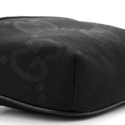 Gucci Monogram Jumbo GG Textured Dollar Calfskin Web Belt Bag Black 9 of 10