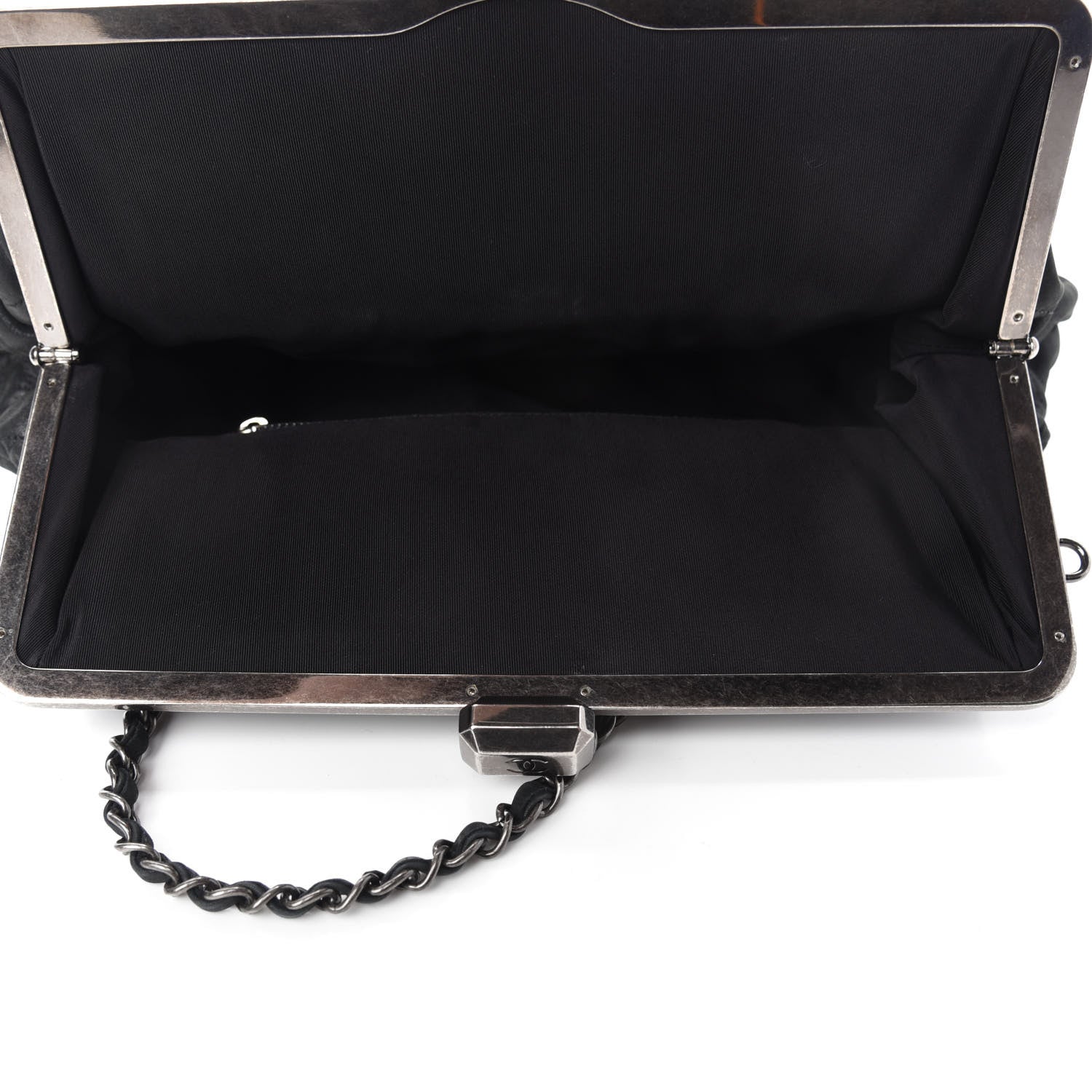 Chanel Iridescent Calfskin Chic Quilt Frame Tote Black 5 of 10