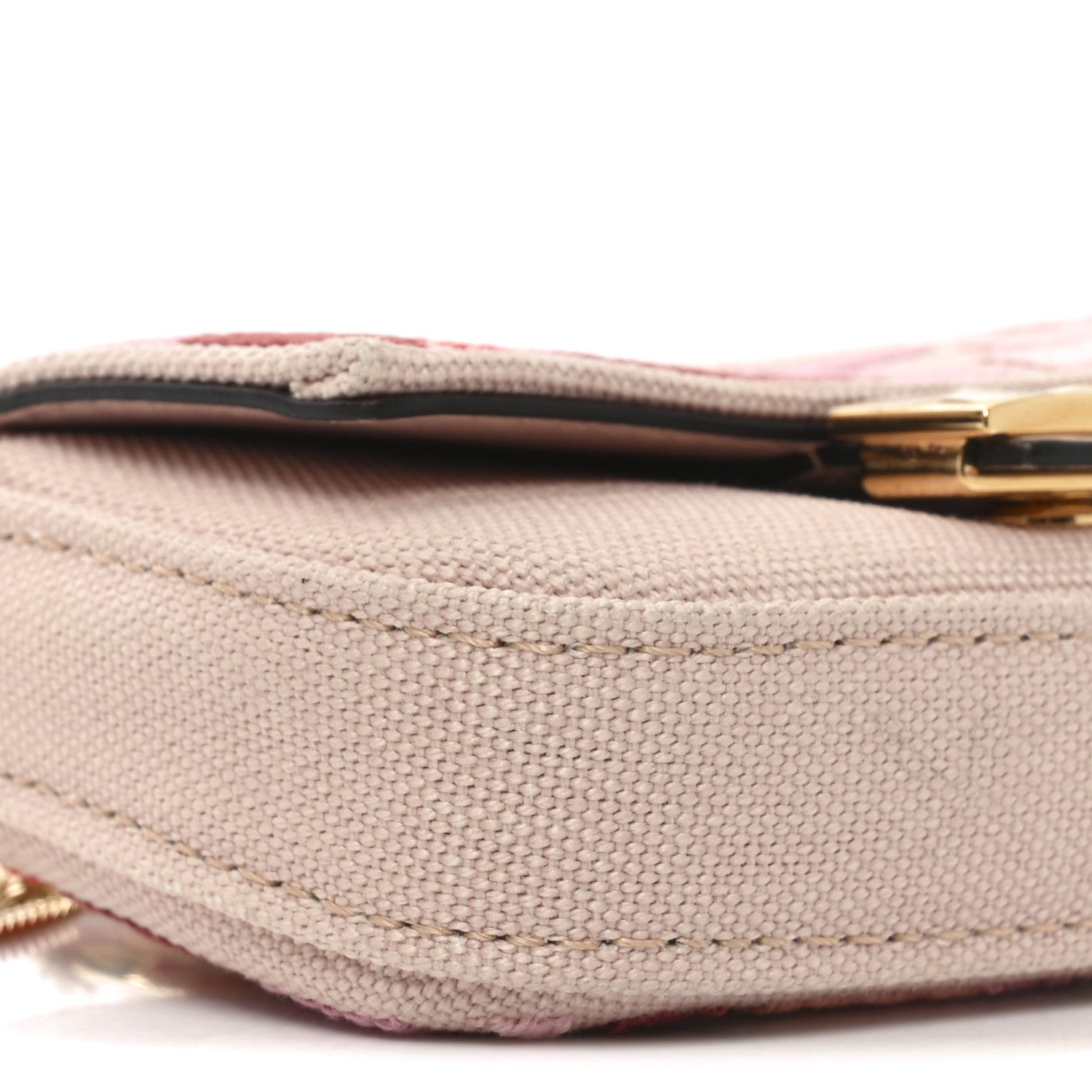 Fendi Canvas Vitello King FF Multicolor Embroidered Nano Baguette Charm Rosa Quarzo Bloody Mary Multicolor 9 of 10