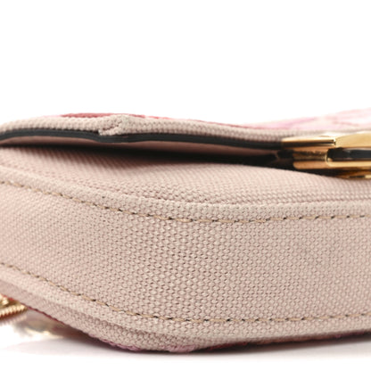 Fendi Canvas Vitello King FF Multicolor Embroidered Nano Baguette Charm Rosa Quarzo Bloody Mary Multicolor 9 of 10