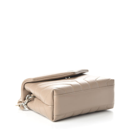 Saint Laurent Calfskin Y Quilted Monogram Toy Loulou Crossbody Bag Dusty Grey 4 of 10