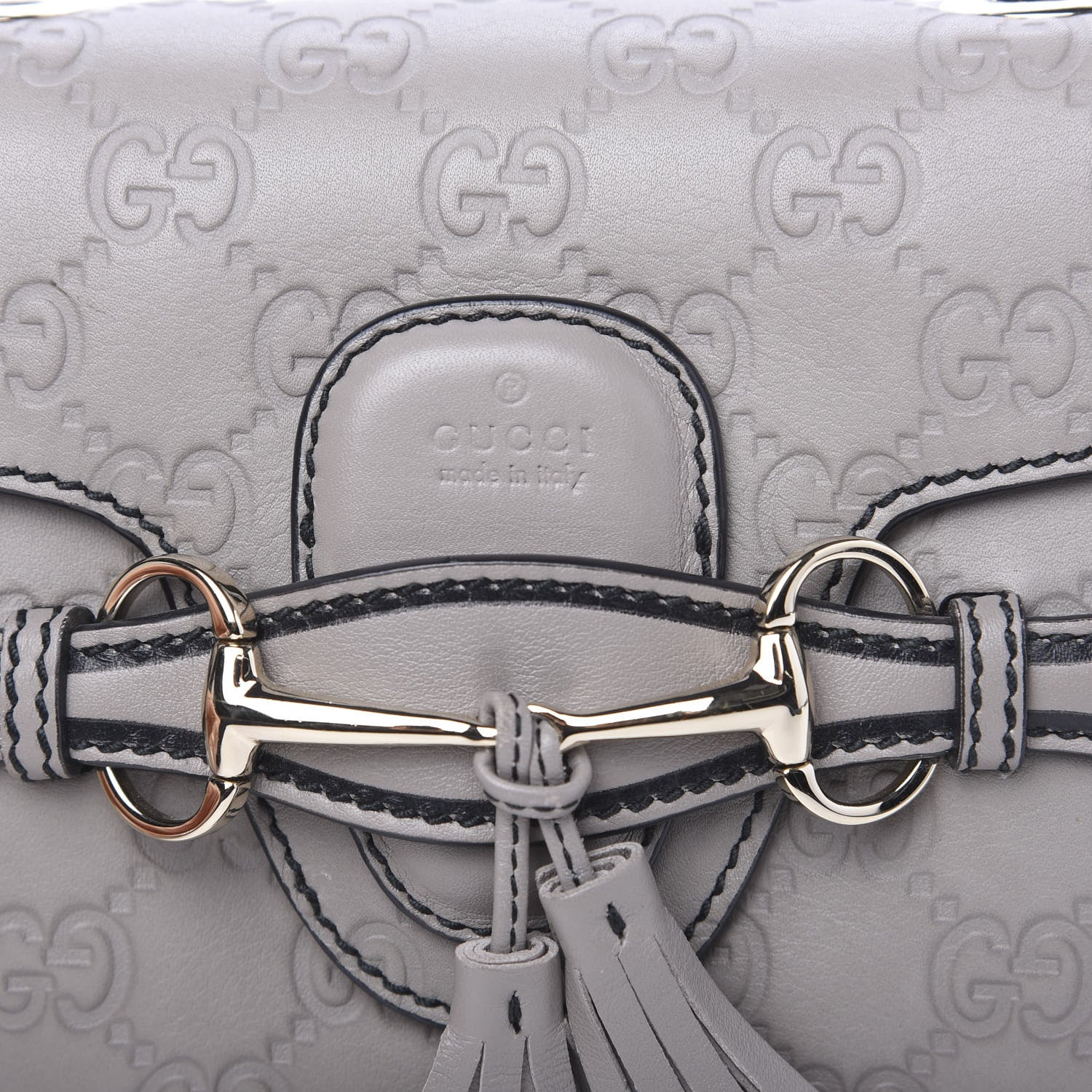 Gucci Guccissima Mini Emily Chain Shoulder Bag Storm Grey 9 of 9