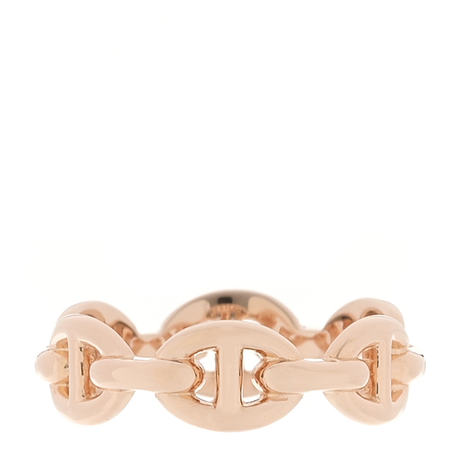 Hermes 18K Rose Gold PM Chaine d'Ancre Enchainee Ring 51 5.75 3 of 4