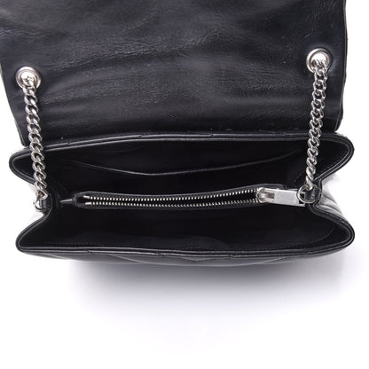 Saint Laurent Calfskin Y Quilted Monogram Small Loulou Chain Satchel Black 5 of 13