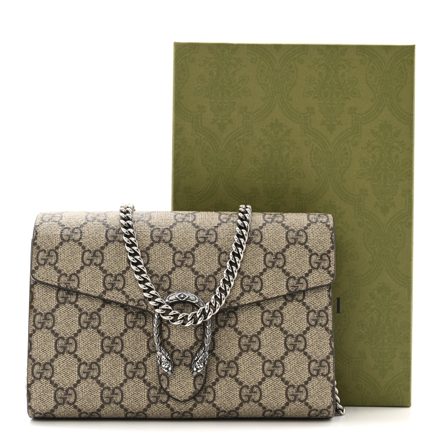 Gucci GG Supreme Monogram Mini Dionysus Chain Wallet Beige Taupe 13 of 13