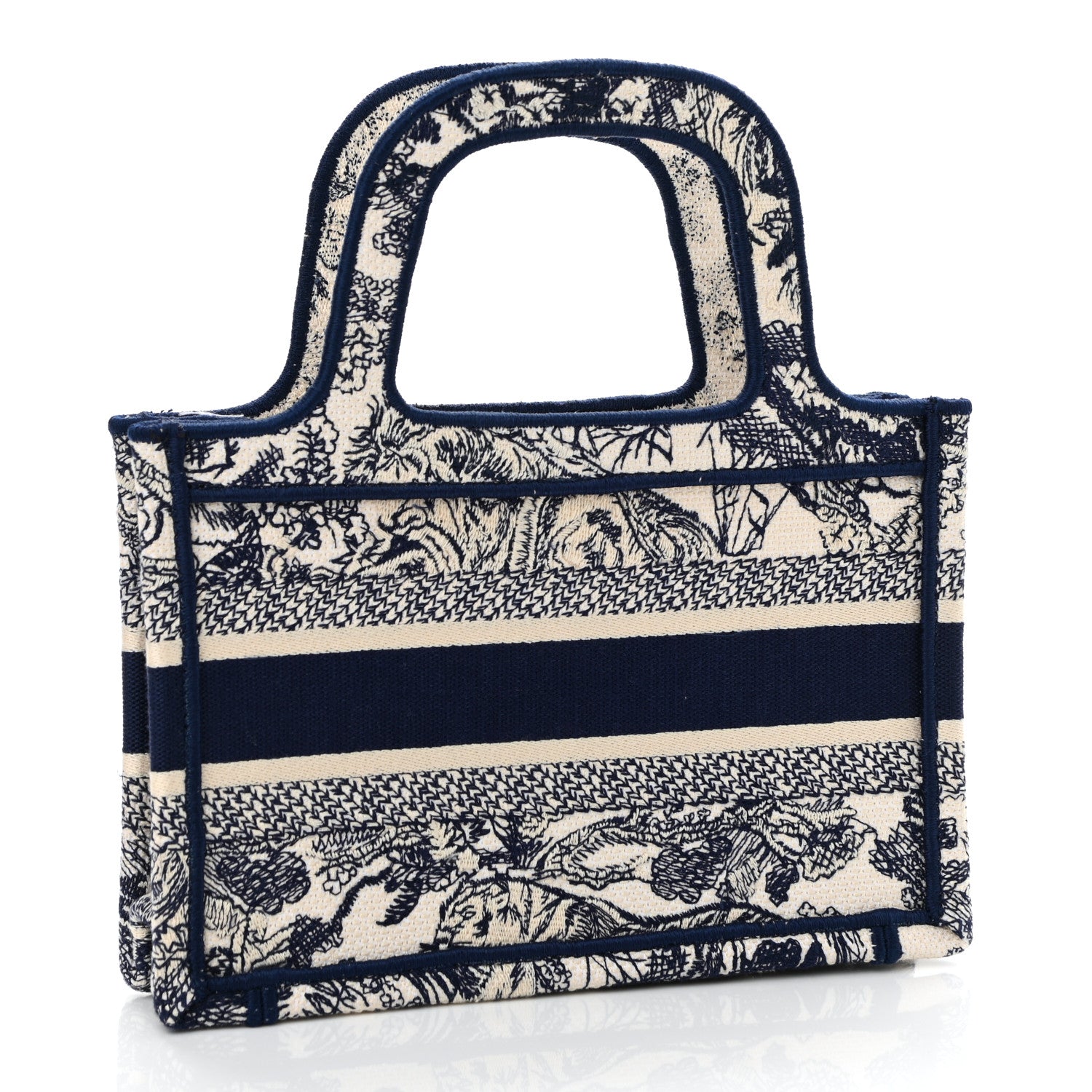 Christian Dior Canvas Embroidered Mini Toile De Jouy Book Tote Blue 3 of 10