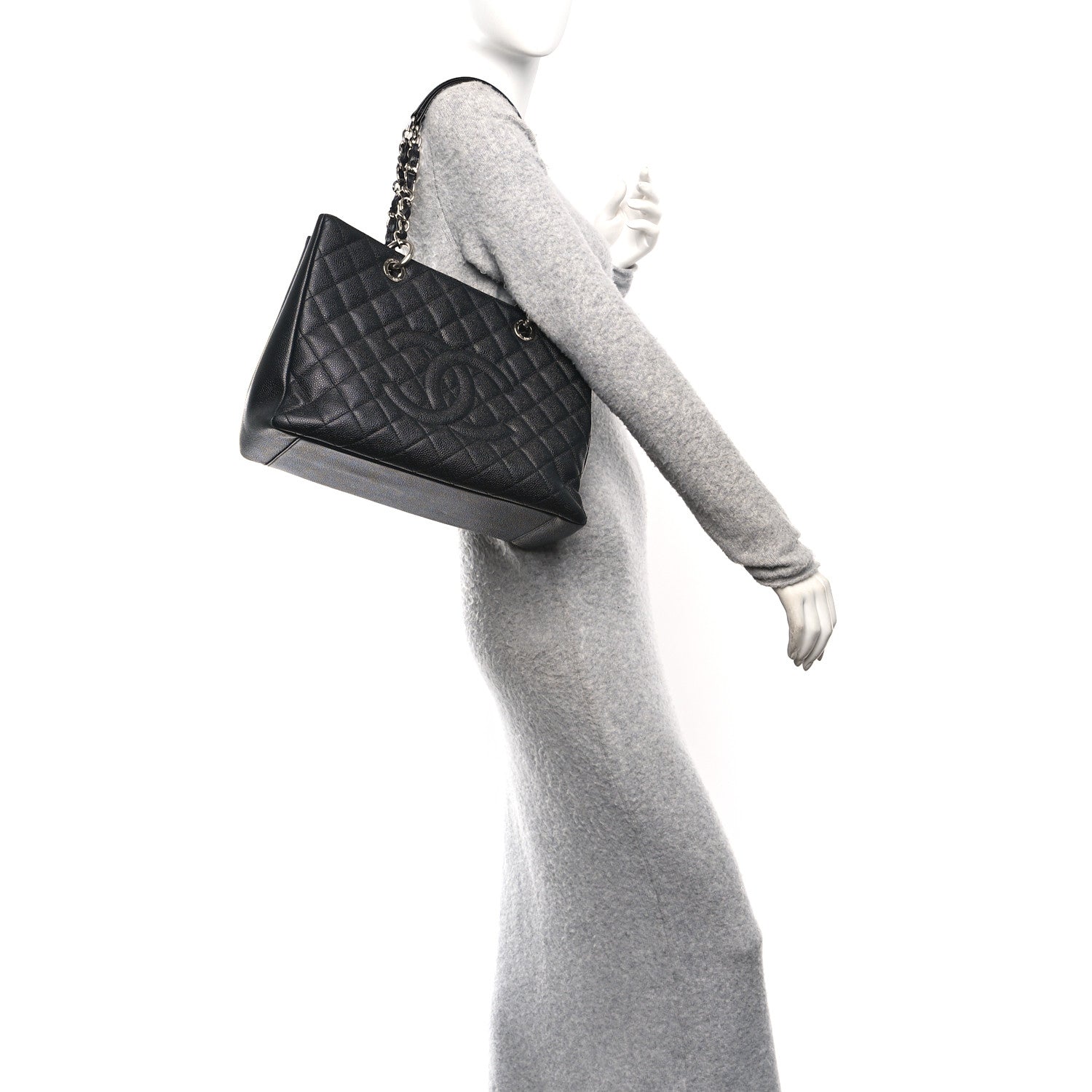 Chanel Caviar Quilted Grand Shopping Tote GST Black 2 of 11