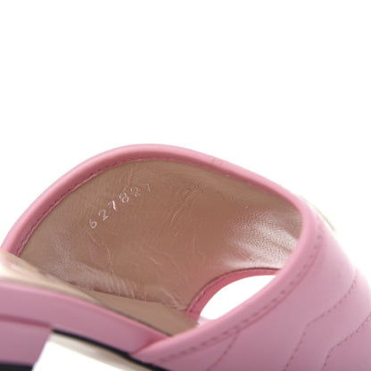 Gucci Nappa Matelasse GG Marmont Flat Slide Sandals 35.5 Wild Rose 10 of 11
