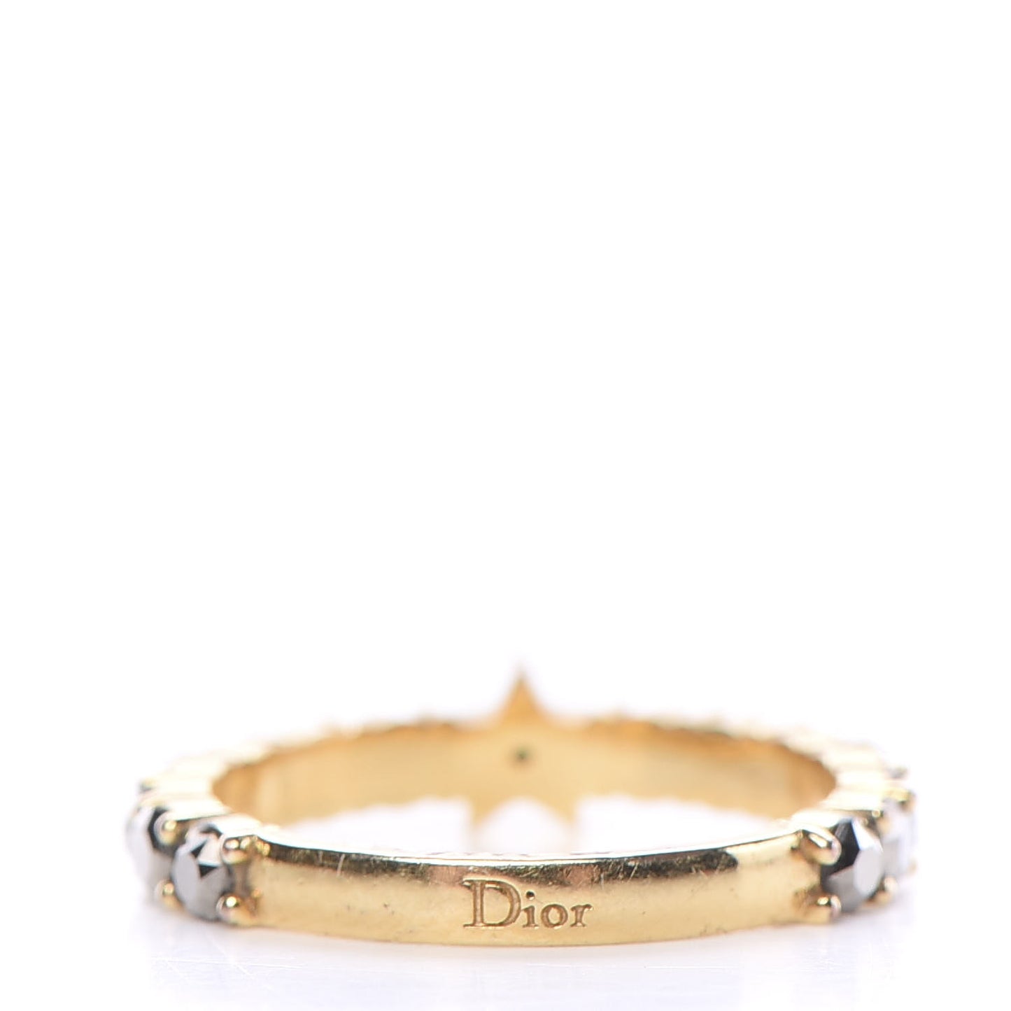 Metal Crystal Star Ring S Aged Gold