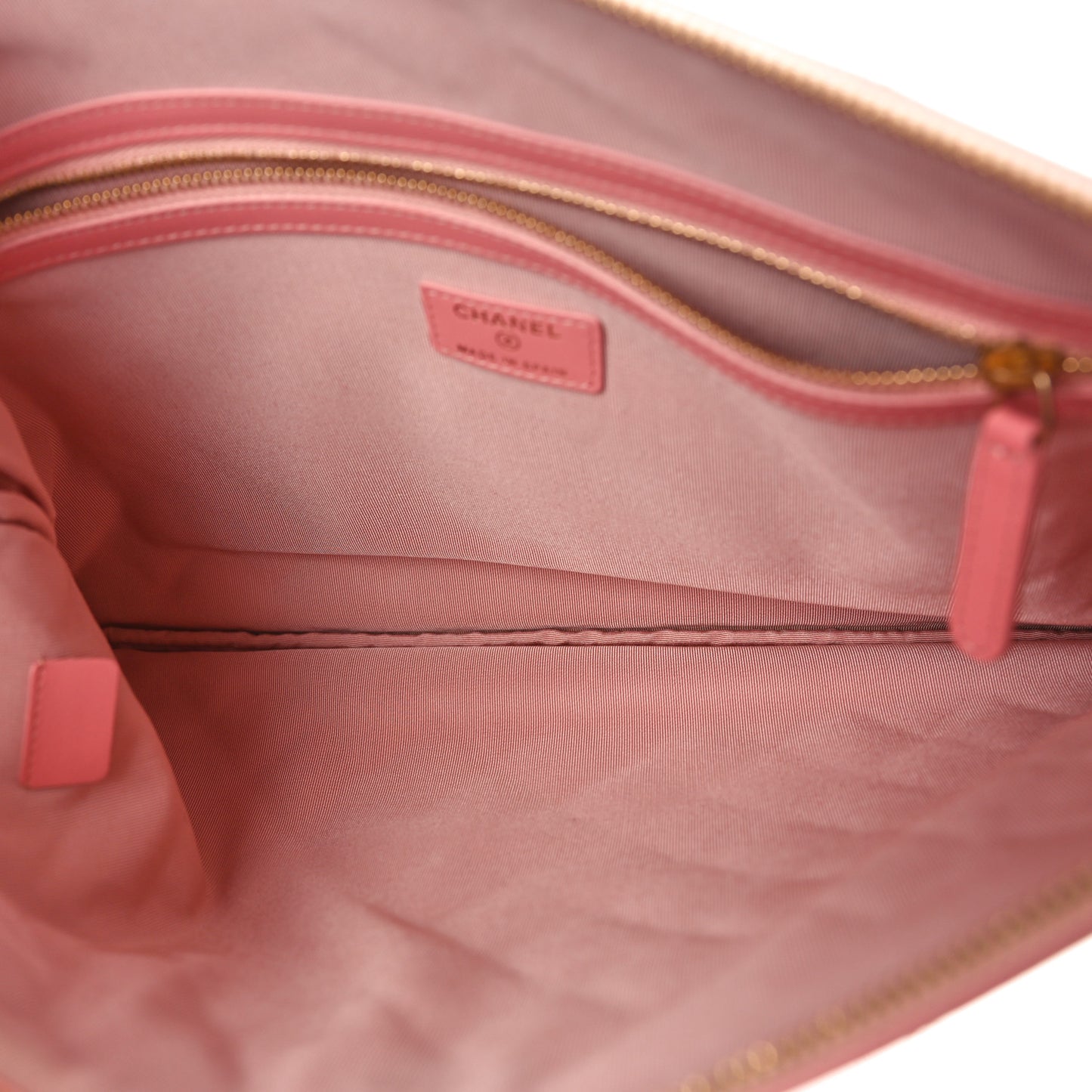 Lambskin Quilted Large Cosmetic Case Pink