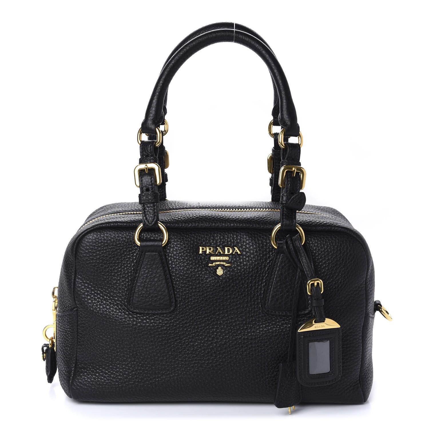 Prada Vitello Daino Bowler Black 1 of 9
