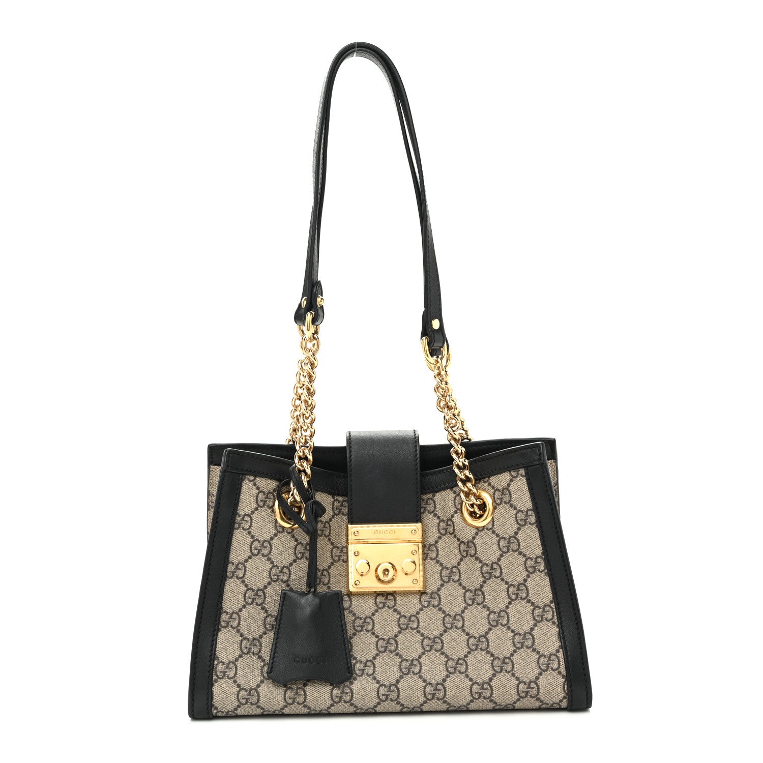 Gucci GG Supreme Monogram Small Padlock Tote Black 1 of 12