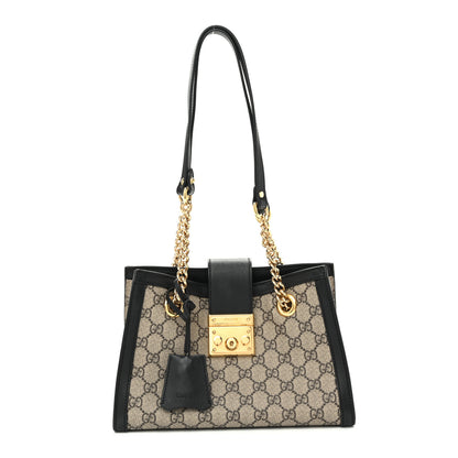 Gucci GG Supreme Monogram Small Padlock Tote Black 1 of 12