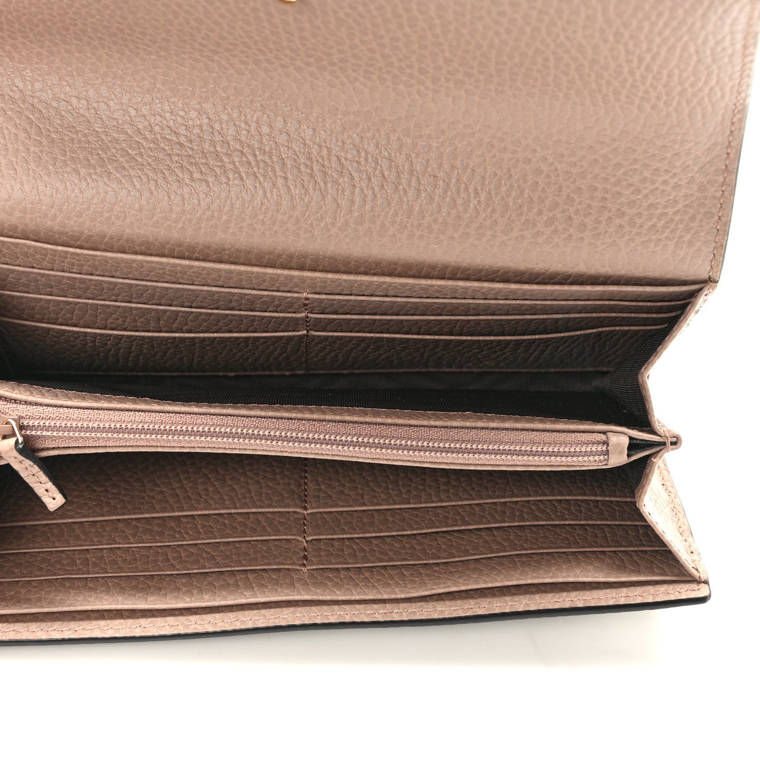 Gucci Dollar Calfskin GG Supreme Monogram GG Marmont Continental Wallet Old Rose Beige Ebony 5 of 9