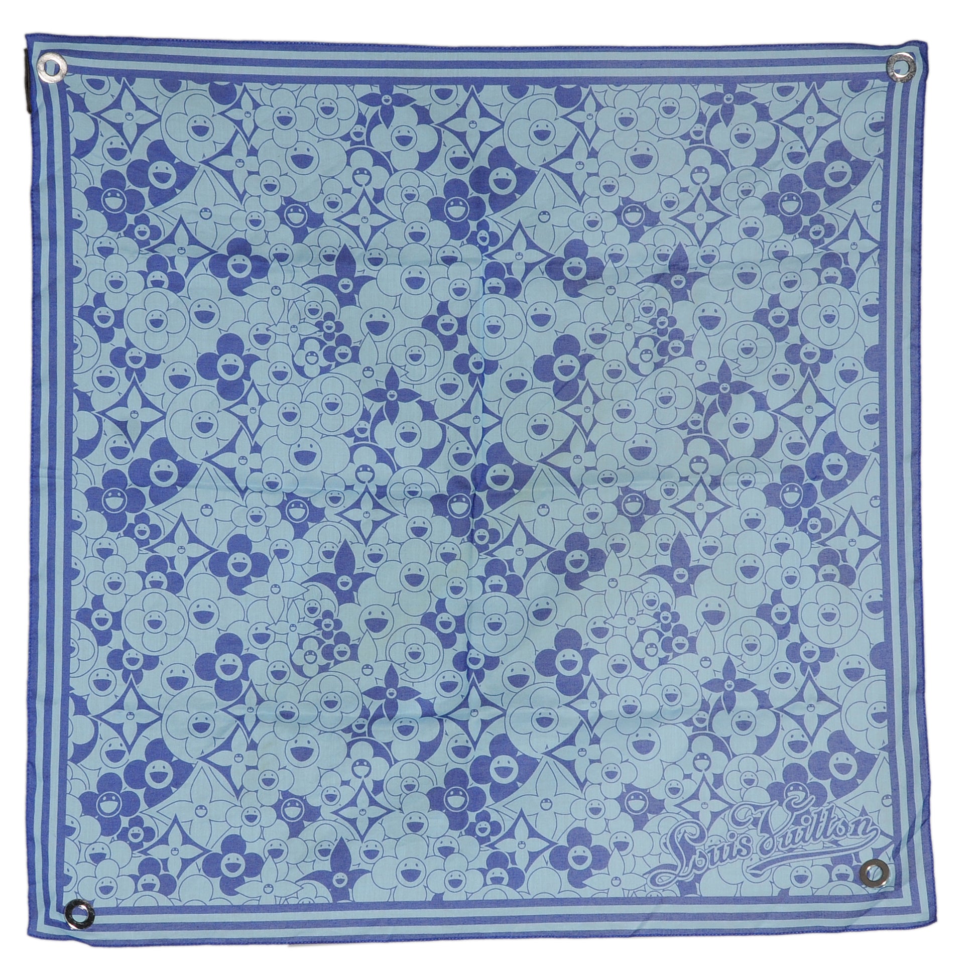 Louis Vuitton Cotton Cosmic Blossom Bandana Blue 2 of 6