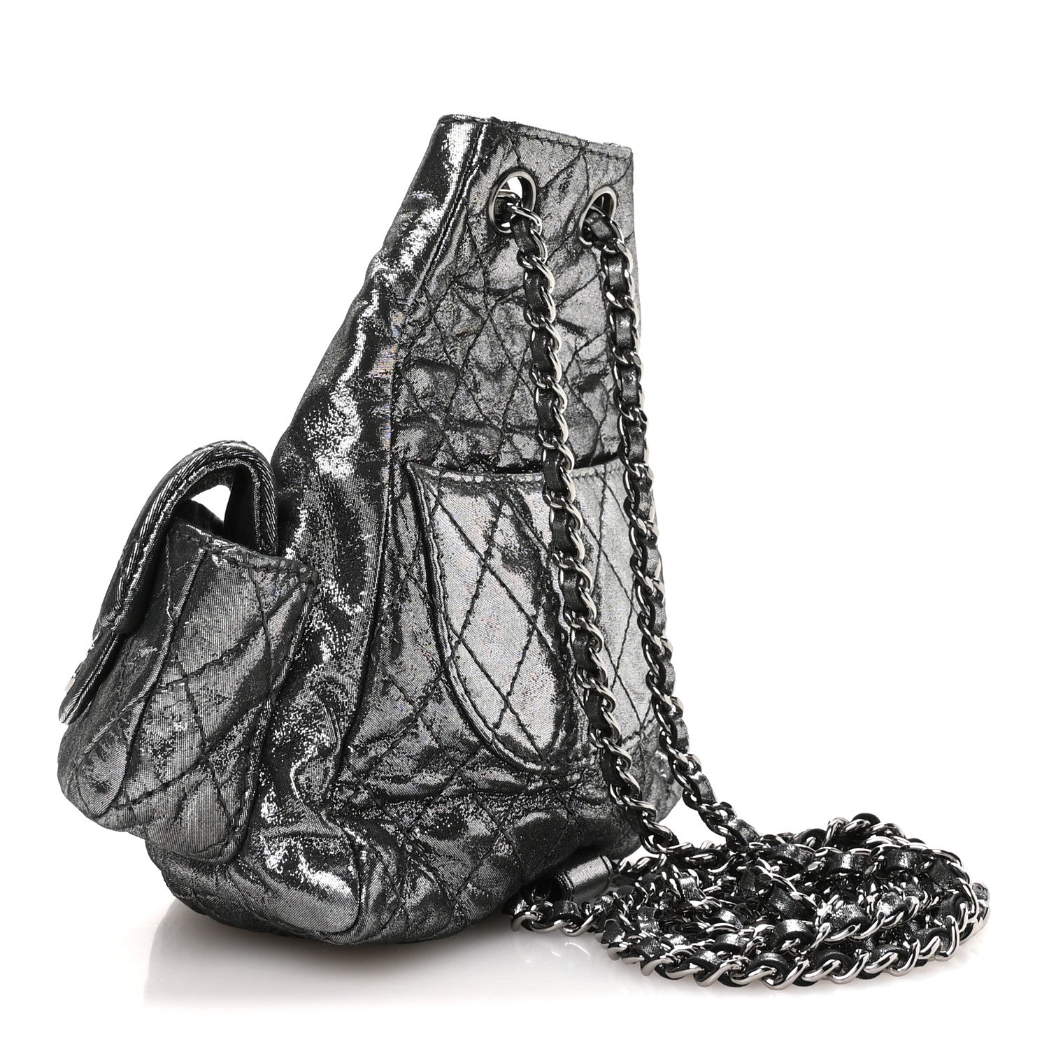 Chanel Iridescent Calfskin Mini Backpack Is Back Silver 3 of 10